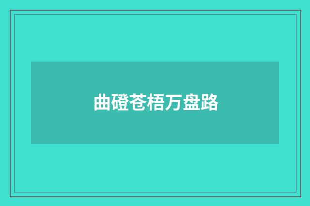 曲磴苍梧万盘路