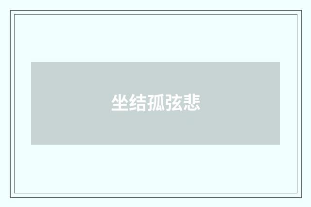 坐结孤弦悲