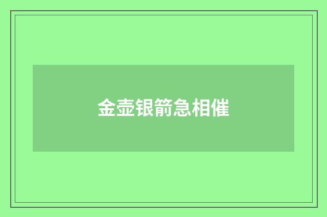 金壶银箭急相催