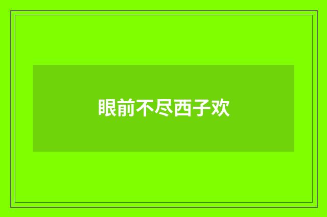 眼前不尽西子欢