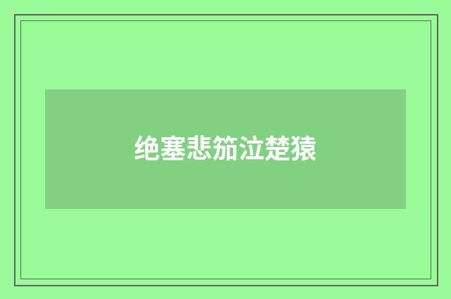 绝塞悲笳泣楚猿