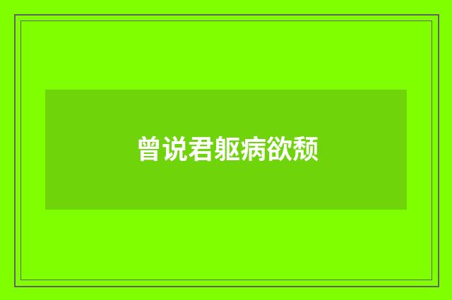 曾说君躯病欲颓