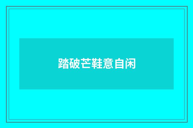 踏破芒鞋意自闲