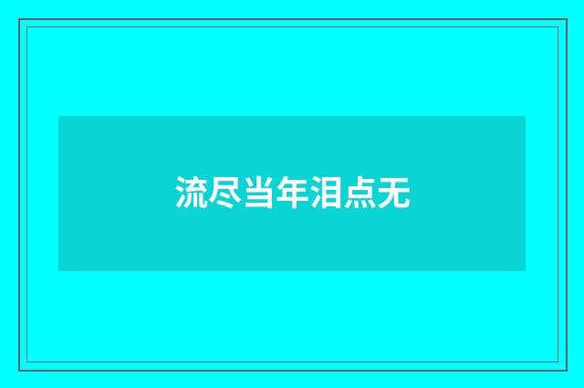 流尽当年泪点无