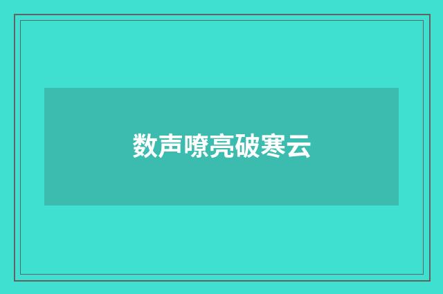 数声嘹亮破寒云