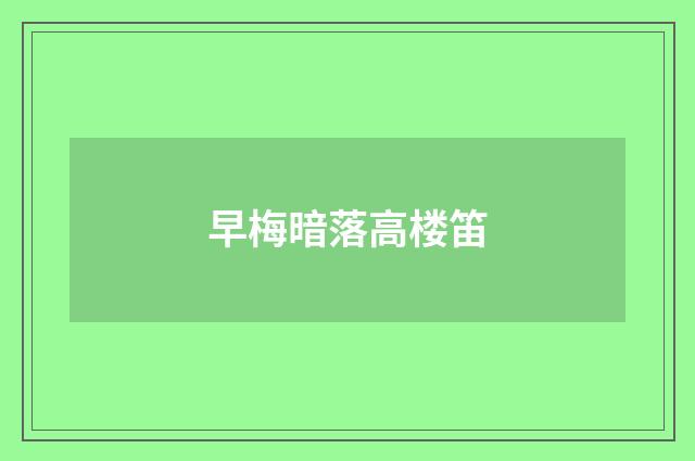 早梅暗落高楼笛