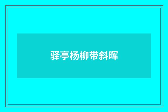 驿亭杨柳带斜晖