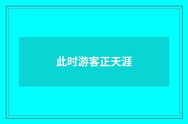此时游客正天涯