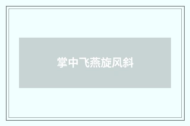 掌中飞燕旋风斜