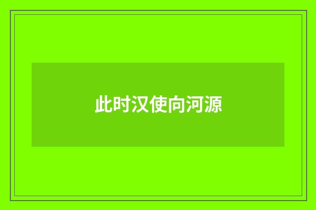 此时汉使向河源