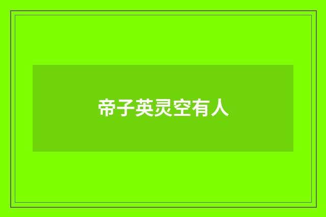 帝子英灵空有人