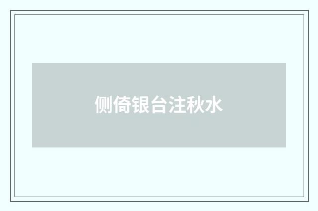 侧倚银台注秋水