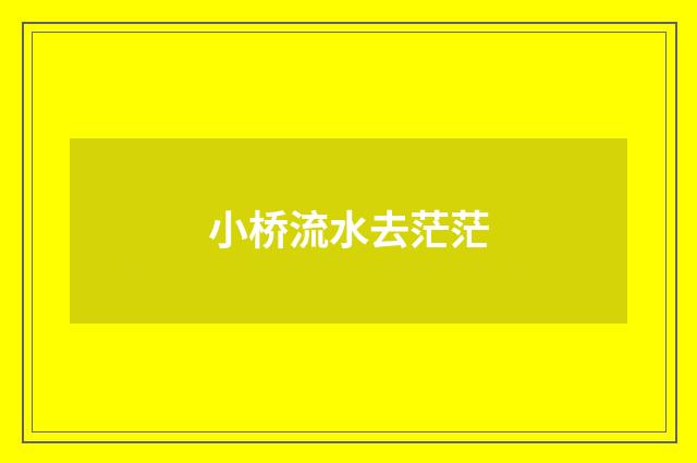小桥流水去茫茫