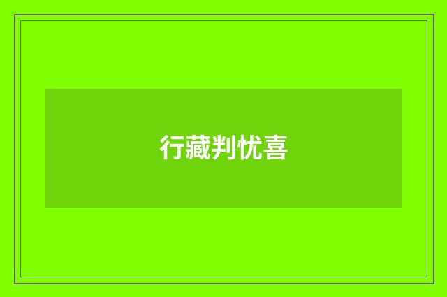 行藏判忧喜