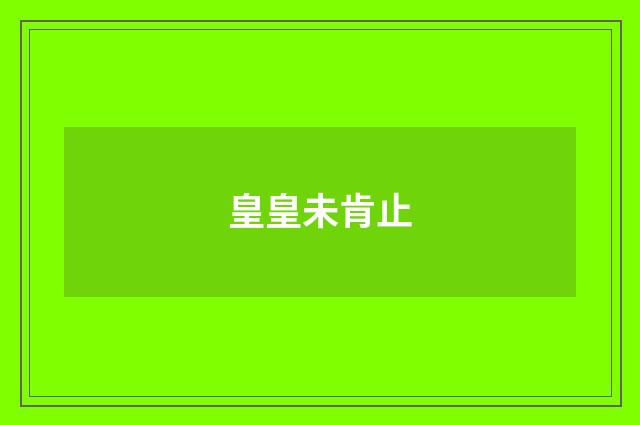 皇皇未肯止