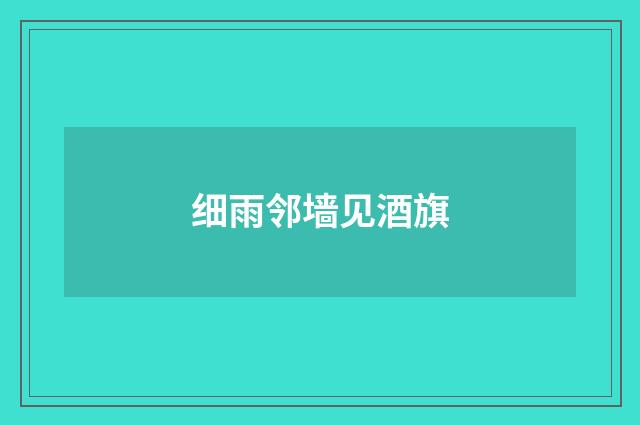 细雨邻墙见酒旗