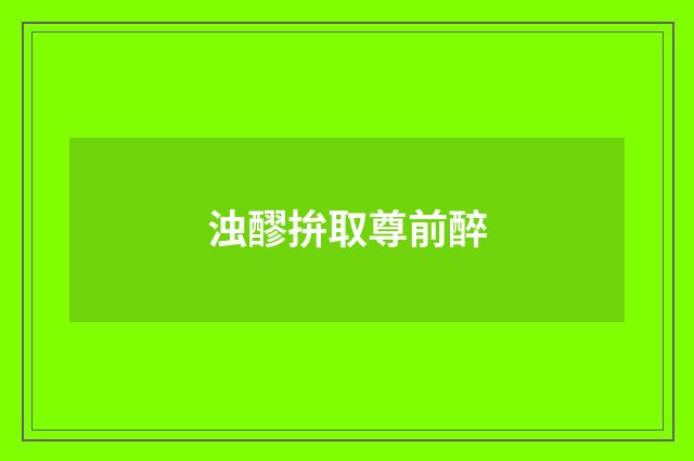 浊醪拚取尊前醉