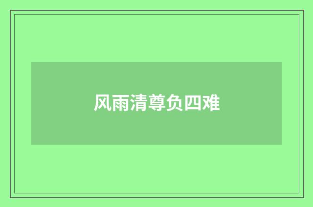 风雨清尊负四难