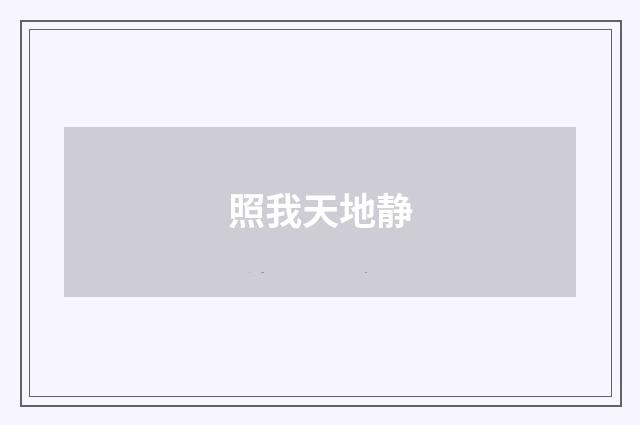 照我天地静