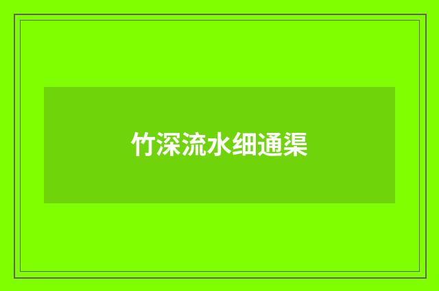 竹深流水细通渠