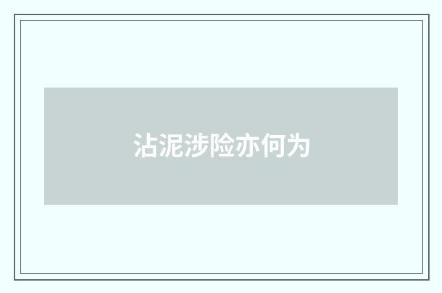 沾泥涉险亦何为