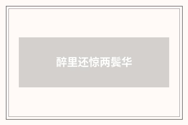 醉里还惊两鬓华