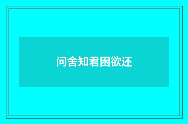 问舍知君困欲还