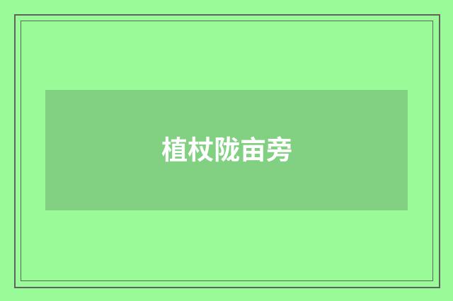 植杖陇亩旁