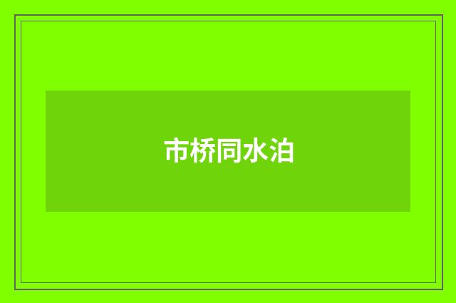 市桥同水泊