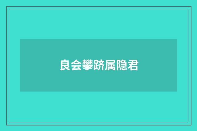 良会攀跻属隐君