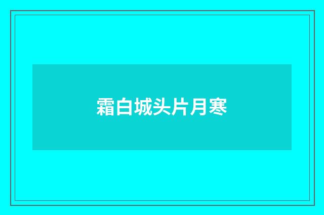霜白城头片月寒
