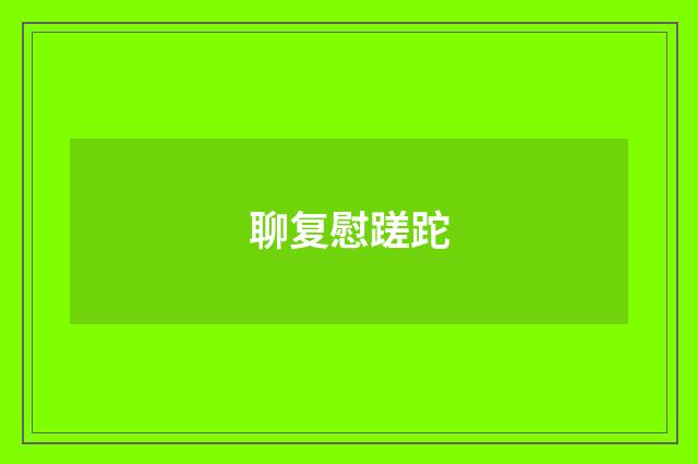 聊复慰蹉跎