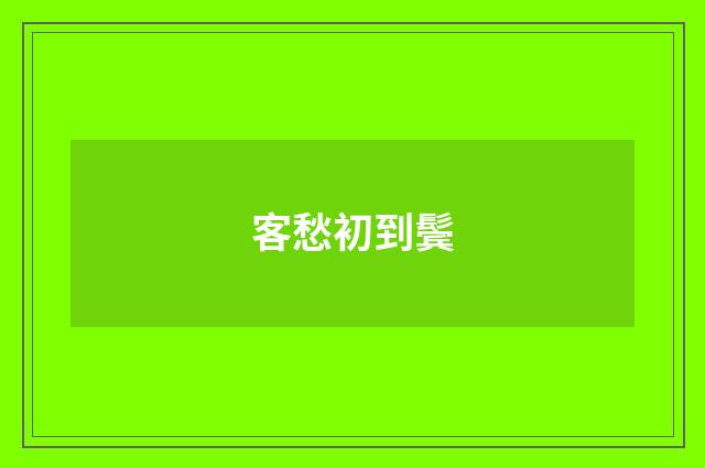 客愁初到鬓