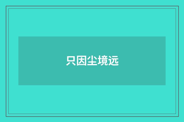 只因尘境远