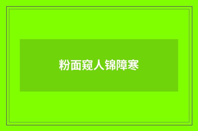 粉面窥人锦障寒