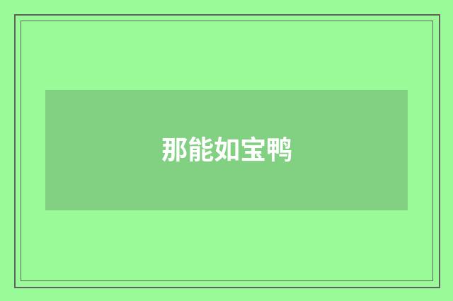 那能如宝鸭