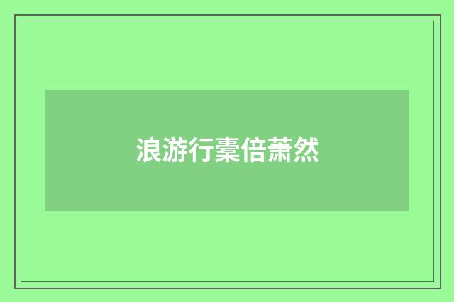 浪游行橐倍萧然