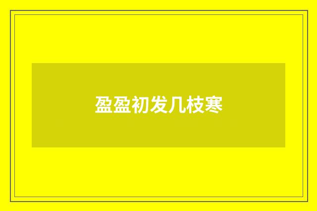 盈盈初发几枝寒