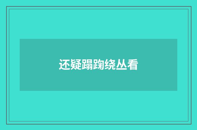 还疑蹋踘绕丛看
