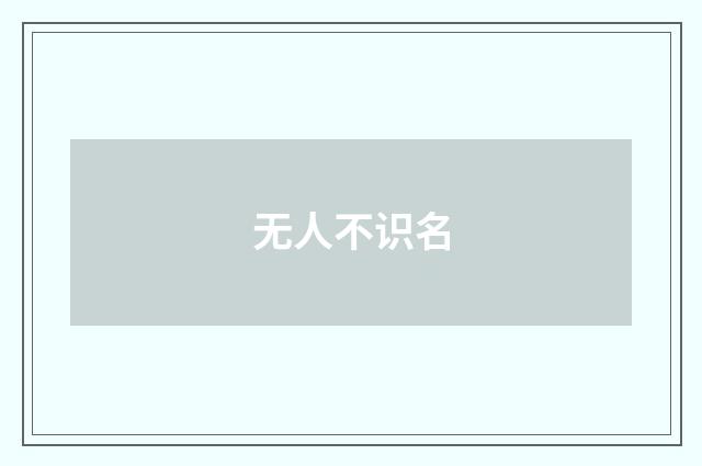 无人不识名