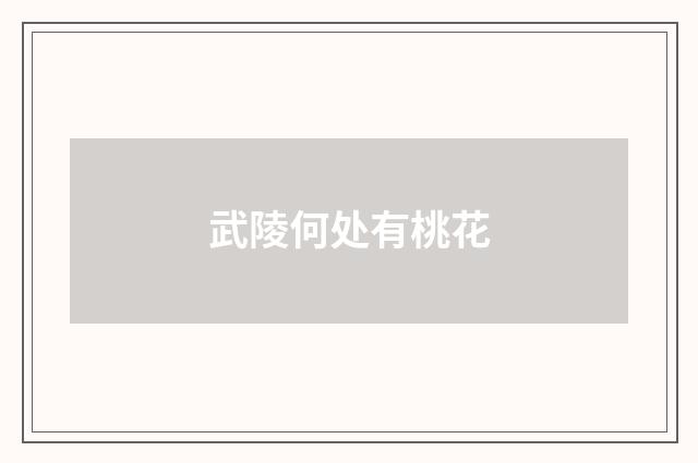 武陵何处有桃花