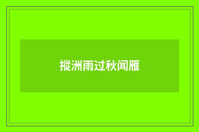 摐洲雨过秋闻雁