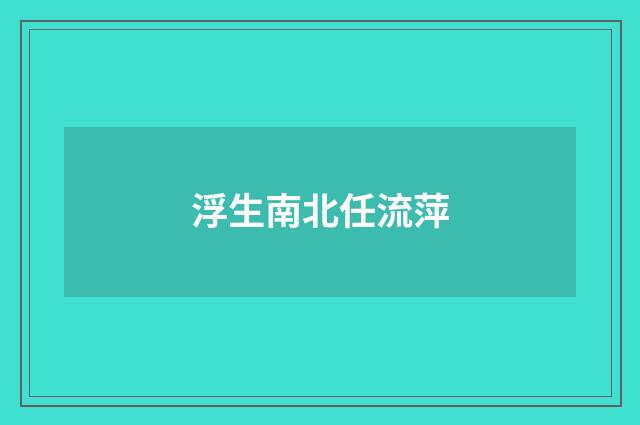浮生南北任流萍