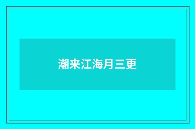 潮来江海月三更