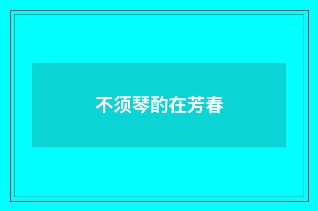 不须琴酌在芳春