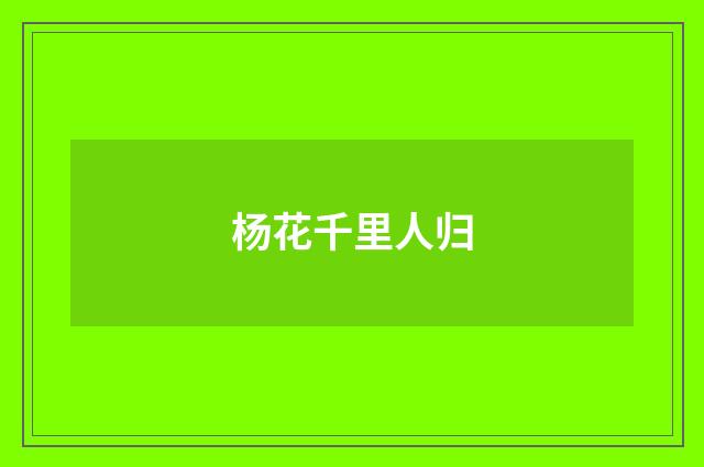 杨花千里人归