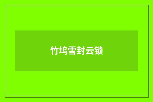 竹坞雪封云锁