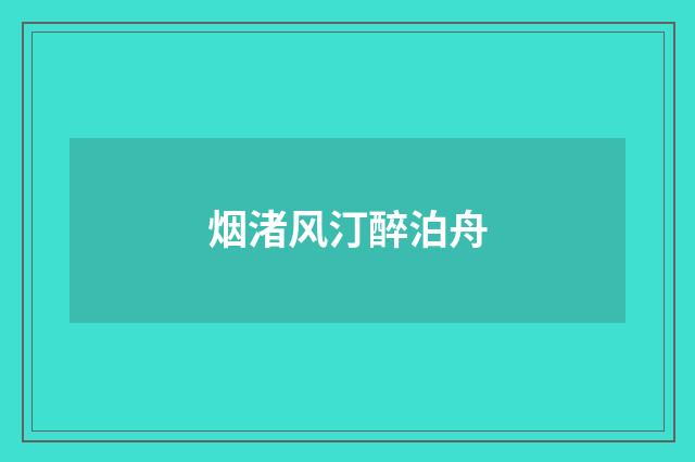 烟渚风汀醉泊舟