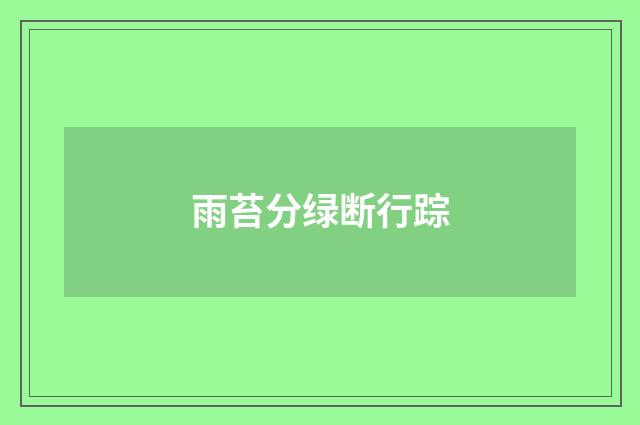 雨苔分绿断行踪