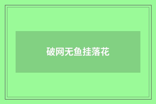 破网无鱼挂落花